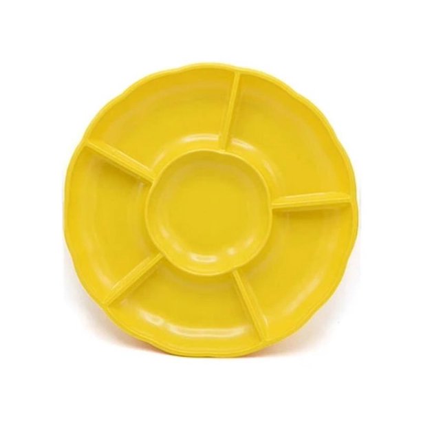 BANDEJA TIPO FLOR 3 PCS 30 CM Amarillo