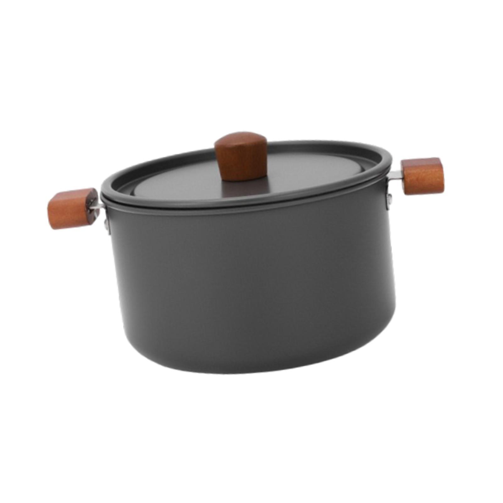 Magideal - Olla De Camping Olla De Superficie Con Tapa Asas Anti-Quemaduras Olla Para Cocinar Olla Para Sopa Olla Para Cocinar Al Aire Libre Utensilios De Cocina 28 Litros