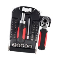 Magideal - Juego De Llaves De Trinquete De 40 Piezas, Juego De Reparación Con Destornillador Y Vasos Múltiples, Diseño Portátil De Acción Rápida, Adecuado Para G