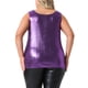 thumbnail image 2 of Agnes Orinda Disfraces de Halloween para Mujeres Tallas Grandes Tops de Escuela Universitaria Cuello Redondo Sin Mangas Ropa de Fiesta Clubwear Tanque Metálico Holográfico Brillante 3X Púrpura, 2 of 8