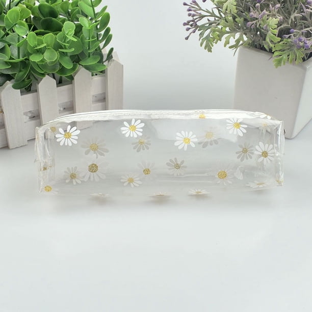 Stylish Daisy TPU Student Pencil Case - Durable and Convenient Stationery Bag
