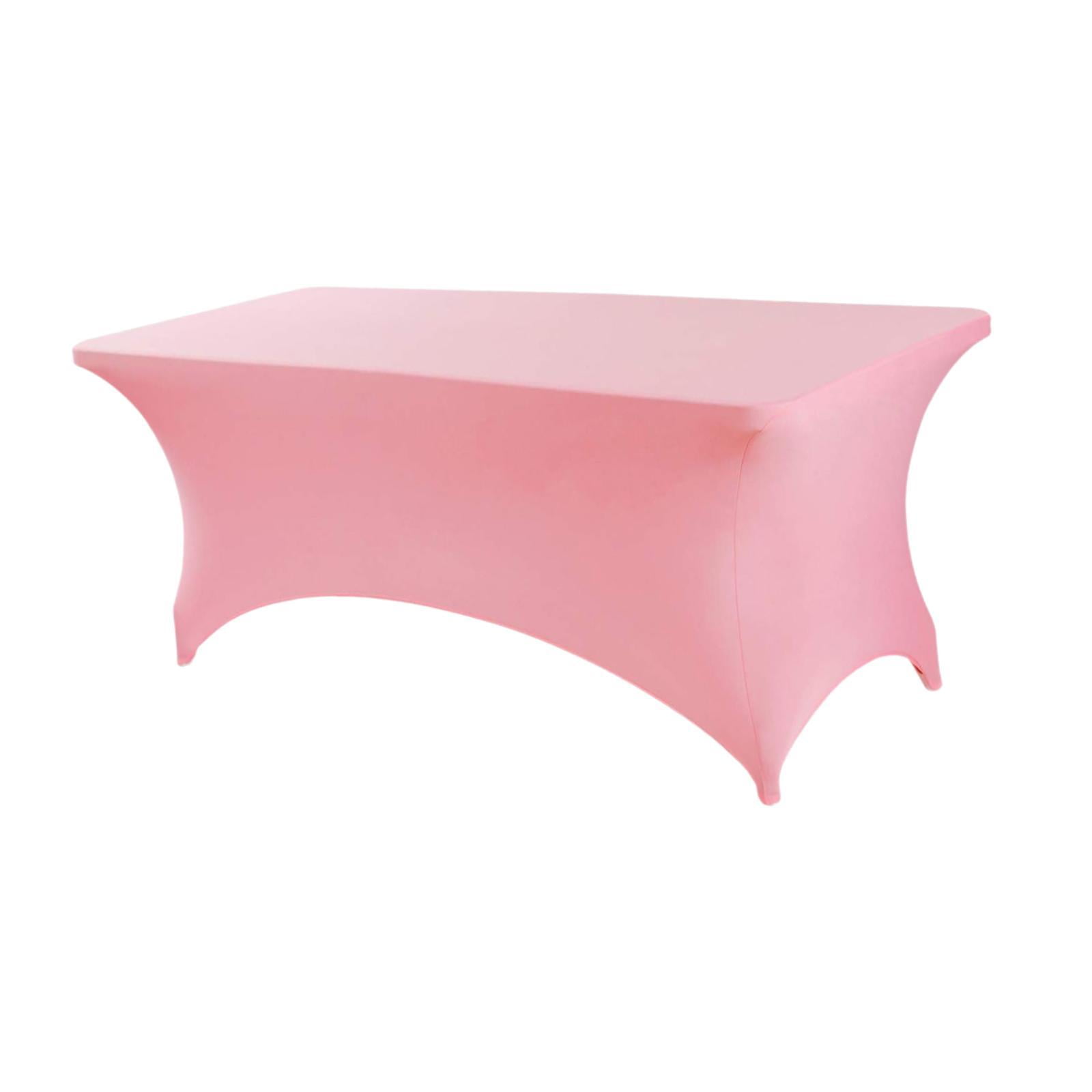 Magideal - Protector De Tela De Mesa Para La Mesa De La Mesa De La Mesa Del Rectángulo De 6 Pies Para El Espectáculo De Cumpleaños Fiesta Del Salón De Belleza De Rosa