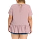thumbnail image 3 of GRACE & GRANDEUR Blusas de Mujer Talla Grande para Pascua, Babydoll Peplum, Manga Corta, Cuello Redondo, Blusas Sueltas y Fluidas, Camisetas Casuales de Verano, Talla 3X Rosa, 3 of 6