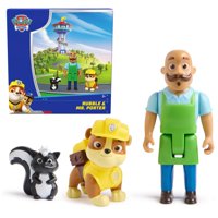 Paquete De Figuras Paw Patrol Rubble & Mr. Porter Con Skunk Toy 3+