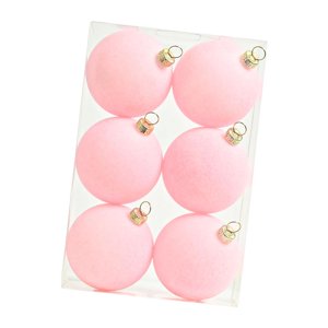 Magideal - 6X Adornos De Bolas Navideñas Flocadas, Adornos Colgantes Para Árboles De Navidad, Adornos Navideños, Bolas Navideñas De Terciopelo Para El Hogar Para Rosa