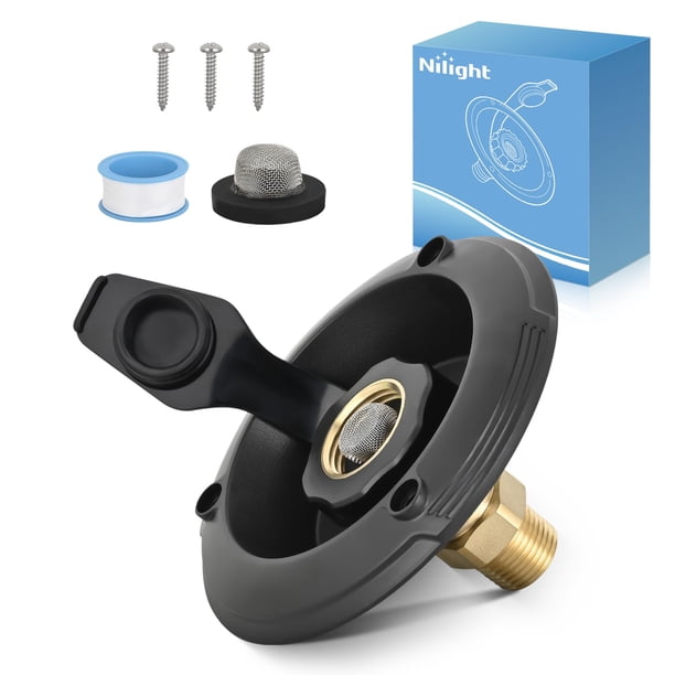 Válvula de entrada de agua para autocaravana Nilight de 12 cm, válvula de retención de bronce 1/2" NPT a 3/4" GHT