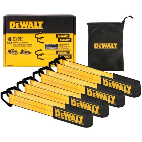 Kit De Correas De Amarre Para Ejes Dewalt Dxbc80005 Negro/Amarillo 2 X 38