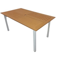 Velazio - Mesa De Comedor Rectangular 160 Cm Terraza, Restaurantes, Exteriores Marron
