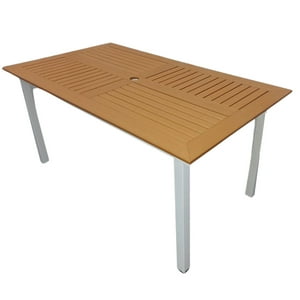 Velazio - Mesa De Comedor Rectangular 160 Cm Terraza, Restaurantes, Exteriores Marron