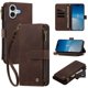 thumbnail image 3 of Funda Cartera para iPhone 17 con Cremallera y Ranuras, Marrón, 3 of 6
