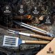 thumbnail image 3 of Set de utensilios para barbacoa BBQ-Aid de 3 piezas, acero inoxidable con mango de madera, 3 of 9