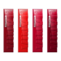 4 Labiales Superstay Vinyl Ink Rojos Hasta 16H Maybelline