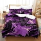 thumbnail image 2 of Funda nórdica de mármol con diseño 3D, suave, cómoda y transpirable, color morado y dorado. Funda de edredón para niñas y niños con almohada, 3 piezas, suave, tamaño M., 2 of 3