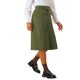 thumbnail image 4 of INSPIRE CHIC Falda de Mujer Cintura Alta Elástica Línea A con Cinturón Otoño Invierno Midi Falda de Pana XS Verde Militar, 4 of 6
