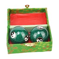 Magideal - Bolas De Con Caja De Almacenamiento Fortalecimiento De La Muñeca De La Mano Fitness Duradero Ación Compacta Bolas De Baoding Pa Personas , Tai Chi Verde