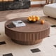 thumbnail image 2 of 39.37'' Round Coffee Table with Storage Solid Wood Veneered Modern Coffee Table Accent Tea Table for Living Room, Bedroom, Apartment or Office, Walnut, 2 of 3