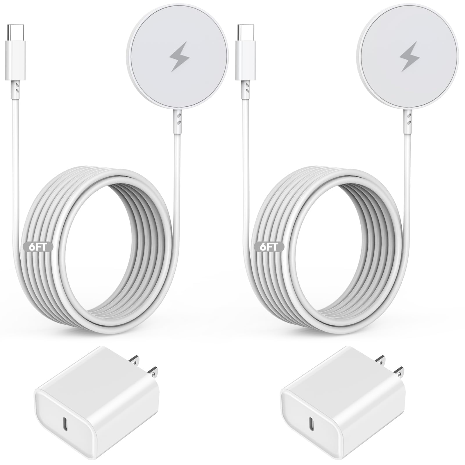 Cargador Magnético Jupazip, Paquete De 2 Unidades, 1,8 M, Usb C Pd, 20 W, Rápido