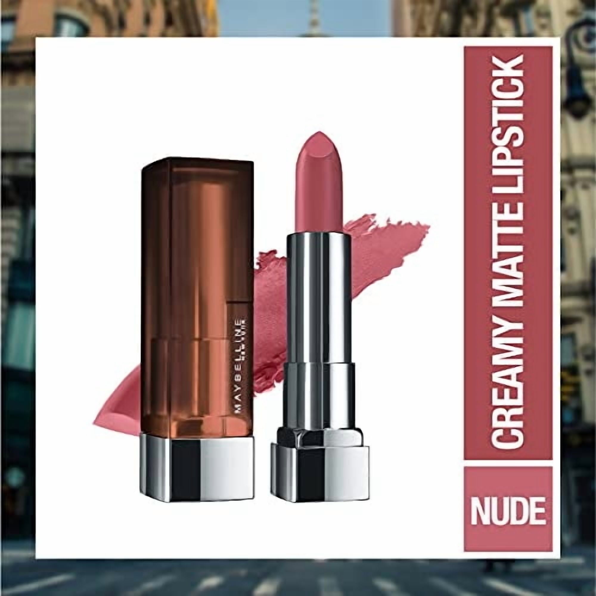 Labial Hidratante Maybelline New York Color Sensational Mate Rosa Nude Rojo Ciruela 0.425ml