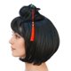 thumbnail image 4 of Peluca Witty Emporium Geisha Bob Corto Negro con Accesorios, 4 of 6