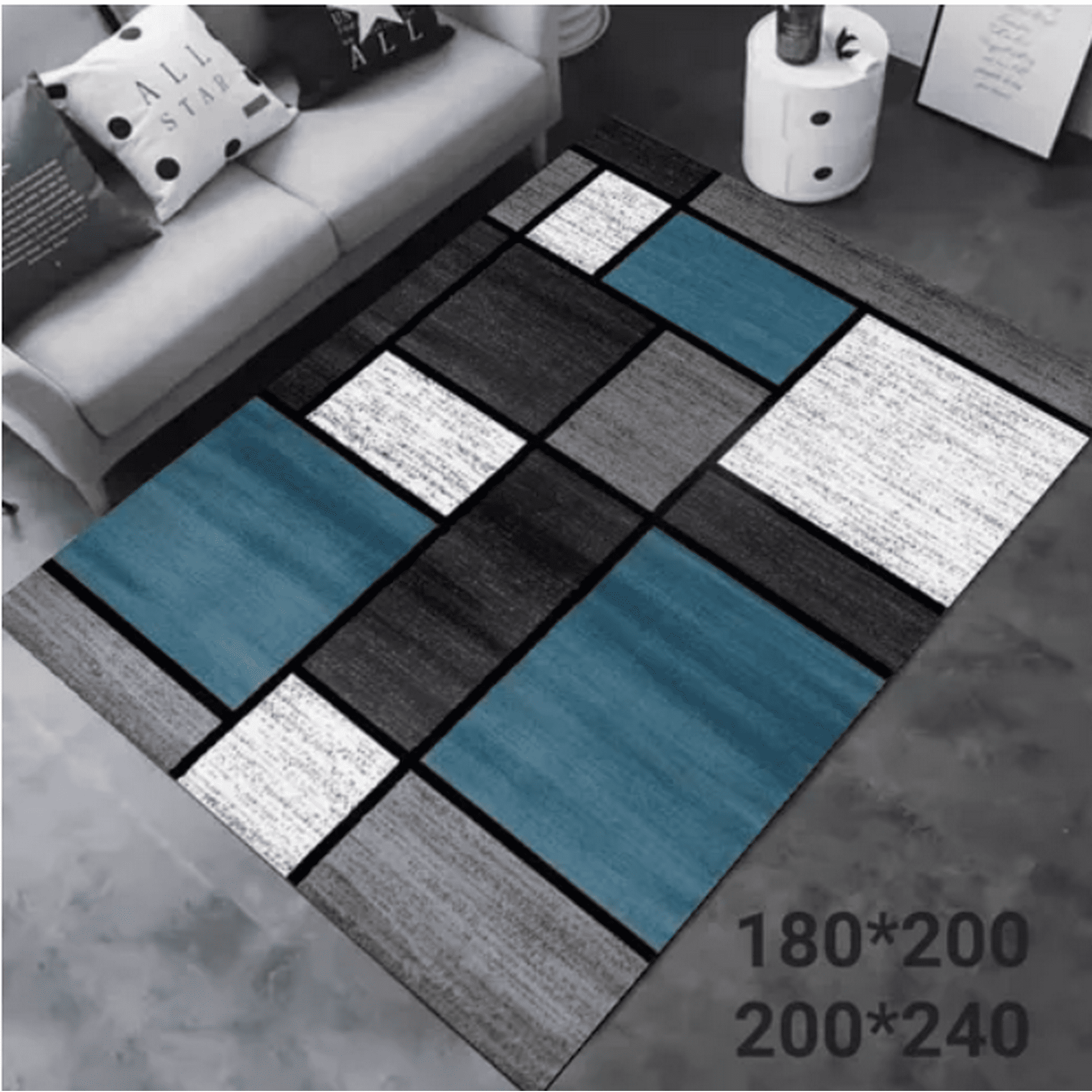 Tecnocasa - Alfombra Lisa Con Diseño En 3d 200x240cm