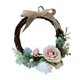 thumbnail image 5 of corona de flores artificiales de ratán puerta de la puerta corona decoración de la boda crema, 5 of 5