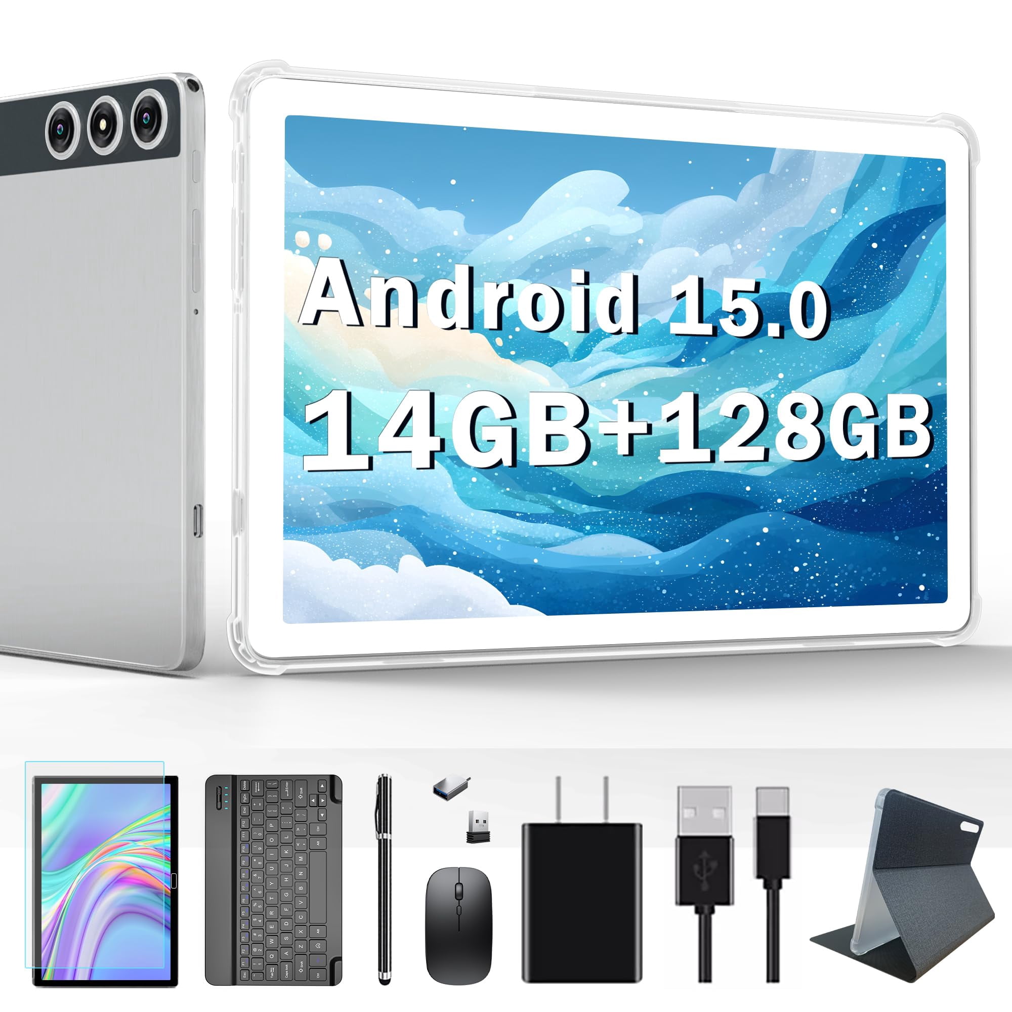 Tableta Kadybe 2026, Última Versión De Android 15, 10 Pulgadas, 128 Gb/14 Gb De Ram