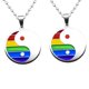 thumbnail image 4 of Collar colgante de yin yang de acero inoxidable 2 piezas para regalo de orgullo gay lésbico, 4 of 5