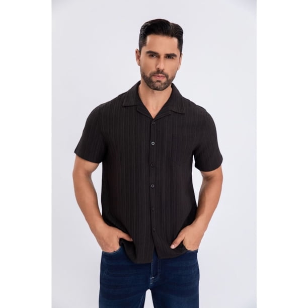 Camisa Resort Regular Fit Verano Fashion Hombre Manga Corta 161