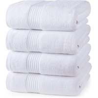 Juego De Toallas De Baño Utopia Towels, 100% Algodón Hilado En Anillos, Paquete De 4