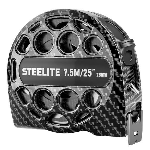 Flexómetro Steelite 7,5 m impermeable, resistente al óxido, de fibra de carbono