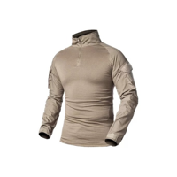 Genérico - Polera Táctica Combat Shirt Militar Airsoft, Color Beige, Talla S