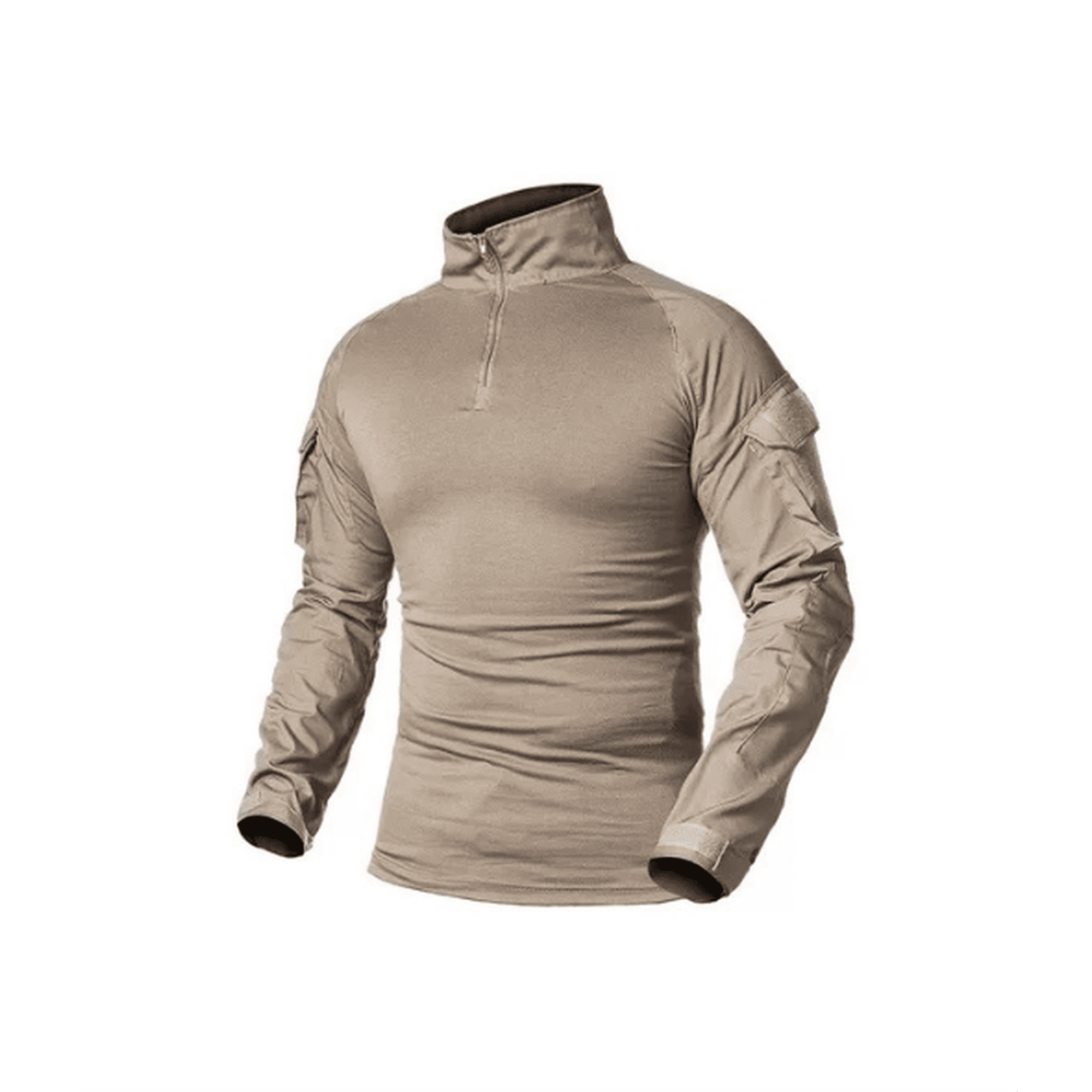 Genérico - Polera Táctica Combat Shirt Militar Airsoft, Color Beige, Talla Xl