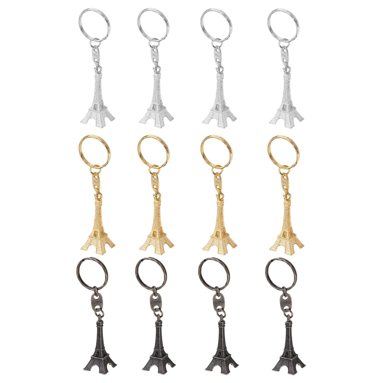 Magideal - 12 Uds Mini Llavero Modelo París Recuerdos Franceses Recuerdos De Fiesta Colgante Llavero Colecciones Regalos Del Día De San Valentín