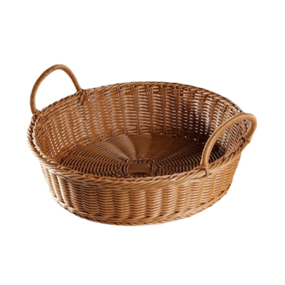 Cesta De Mimbre De Imitación, Decoración Del Hogar, Organizador Del Hogar Para Aperitivos Y Pasteles De Pan Con Asa