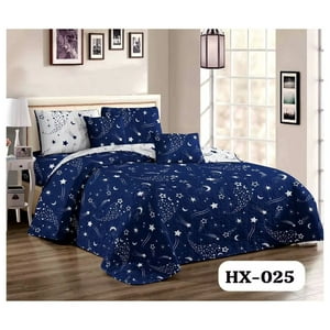 Genérico - Cubrecama Quilt Verano 2 Plazas - Azul Estrellas Hx25