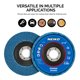 thumbnail image 3 of Discos de solapa NEIKO 11145A, grano 120, 4.5 pulgadas, paquete de 10 unidades para amoladora, 3 of 5