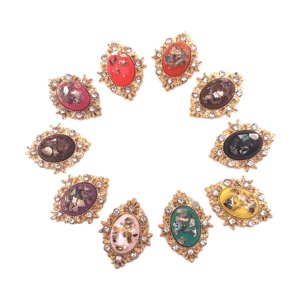 Magideal - 10X Colorido Flatback Adorno Decoración Aleación Diamante Botón Flatback Botones Para Diy Teléfono Caso Álbum De Recortes Lazo Para El Cabello