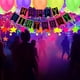 thumbnail image 5 of Juego de decoraciones para fiestas de cumpleaños de neón: pancarta de feliz cumpleaños que brilla en la oscuridad, 10 estrellas colgantes en espiral, 3 cintas luminosas UV, guirnaldas de puntos circul, 5 of 6