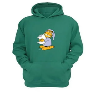 Genérico - Polerón Canguro Garfield Verde Aguamarina Talla S Unisex