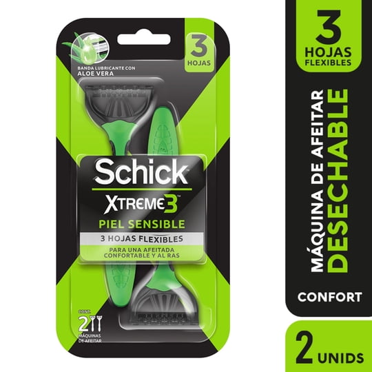 Máquina De Afeitar Xtreme3 Piel Sensible 2 Un Schick