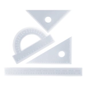 Bothyi - 4 Piezas Regla Resina Silicona Molde Transportador Ángulo Recto Triángulo Regla Epoxi