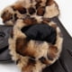 thumbnail image 3 of Guantes Mujer Cuerina Animal Print Con Puño Peludo Invierno cafe Talla Única, 3 of 4