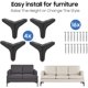 thumbnail image 5 of Patas para muebles de 17,5 cm (7"), 4 patas triangulares de metal modernas con forma de diamante, ideales para armarios, sofás, sillones y otomanas., 5 of 6