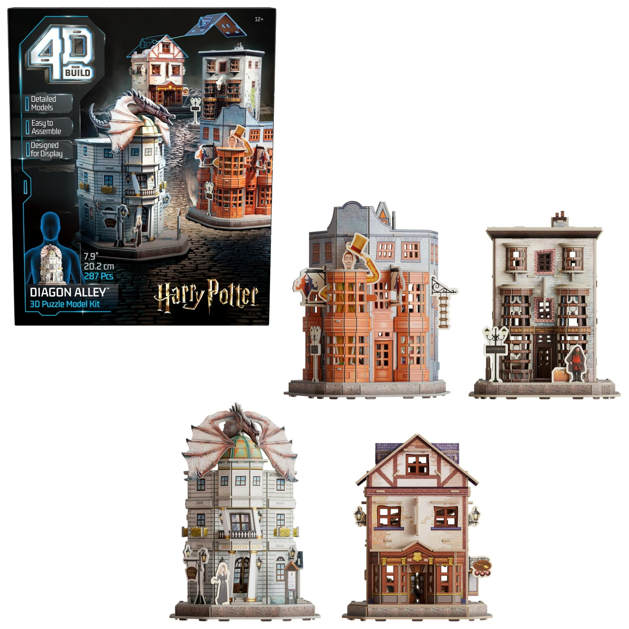 4d Build - Kit De Maquetas De Rompecabezas 3d, Construcción En 4d De Harry Potter Diagon Alley, 287 Piezas