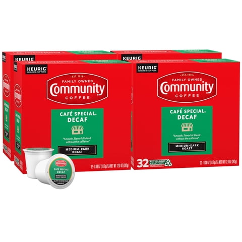 Coffee Pods Community Coffee Café Special Decaf 32X4 K-Cup