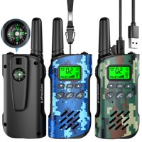 Walkie Talkies Inspireyes Recargables Para Niños, Paquete De 3 Camuflajes