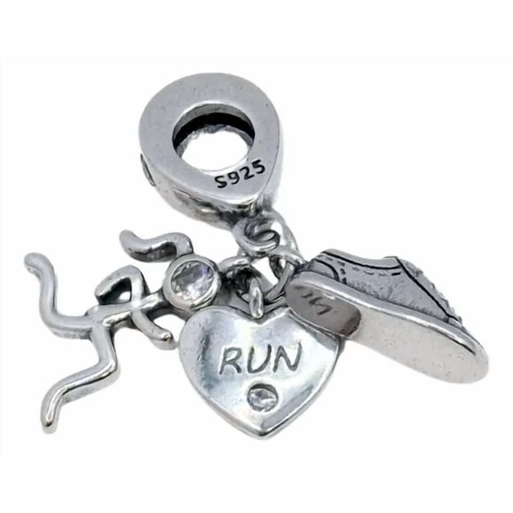 Charm I Love Running Para Pulsera O Collar, Plata 925 Regalo Plateado