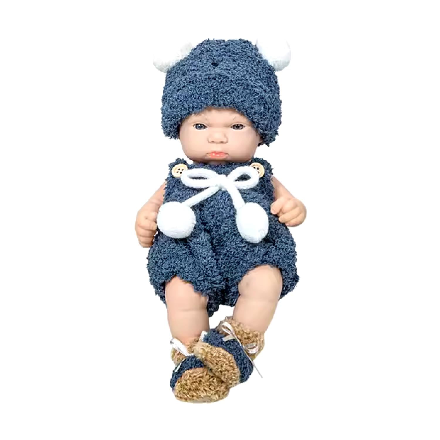 Genérico - Juguete Muñeca Realista 29cm Silicona Vestido Azul Infantil