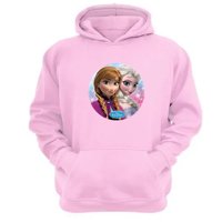 Genérico - Polerón Canguro Elsa Y Anna Rosa Talla M Unisex