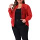thumbnail image 4 of Agnes Orinda Ropa de Halloween de Talla Grande Chaqueta Bomber para Mujeres Escuela Universidad Manga Larga Hueca Cuello de Béisbol Cremallera Exterior 3X Rojo, 4 of 6